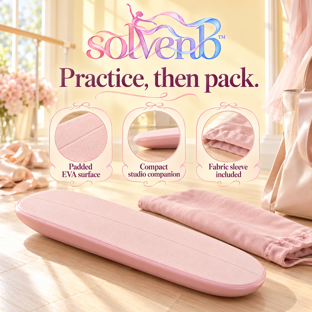 solvenb™ PivotPetal Dance Turning Board — Portable Ballet Pirouette Practice Board with Padded Foot Surface