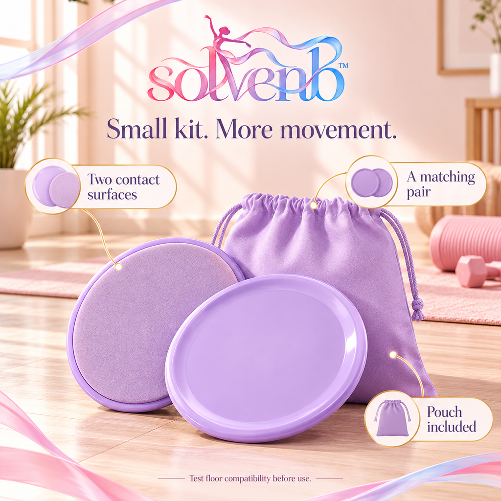 solvenb™ GlidePair Dual-Sided Exercise Sliders — 2-Piece Core Gliding Disc Set for Dance Conditioning & Pilates