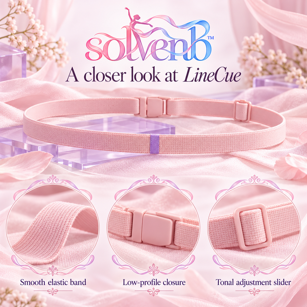 solvenb™ LineCue Adjustable Ballet Waist Belt — Slim Elastic Alignment Reference Belt for Dance Class & Rehearsal