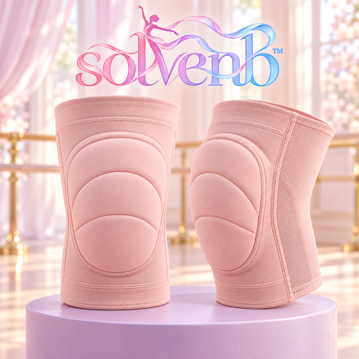 solvenb™ FloorFlow Dance Knee Pads — Low-Profile Padded Knee Sleeves for Adult Contemporary, Jazz & Rehearsal, 1 Pair