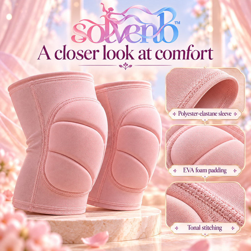 solvenb™ FloorFlow Dance Knee Pads — Low-Profile Padded Knee Sleeves for Adult Contemporary, Jazz & Rehearsal, 1 Pair