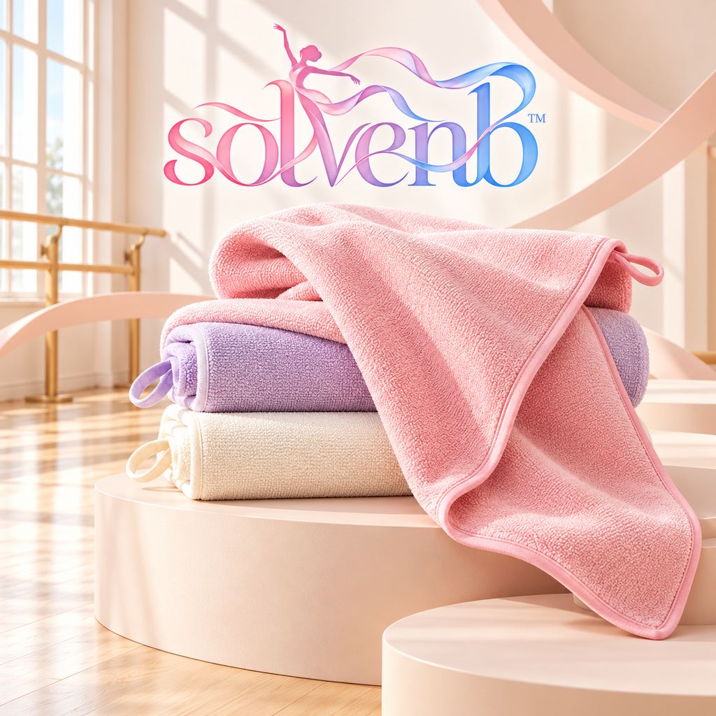 solvenb™ StudioFold Microfiber Workout Towels — 3-Pack Compact Sweat Towels for Dance Class, Gym & Travel