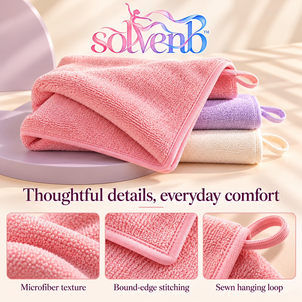 solvenb™ StudioFold Microfiber Workout Towels — 3-Pack Compact Sweat Towels for Dance Class, Gym & Travel